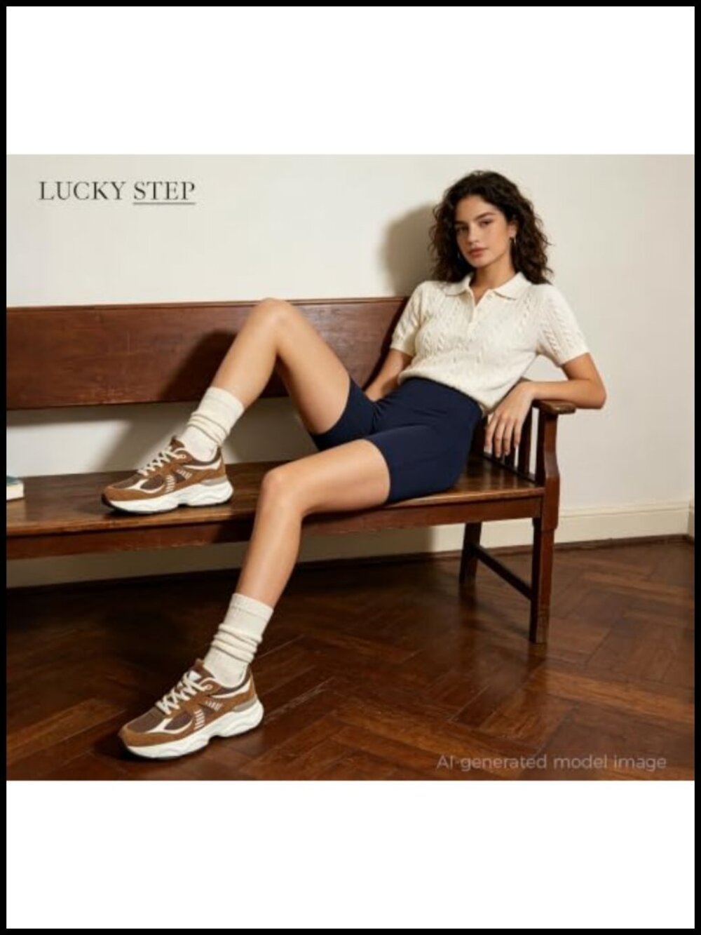Women's Platform Sneakers | Chunky Mesh Athletic Walking Shoes | Lace-Up Casual - Picture 6 of 6